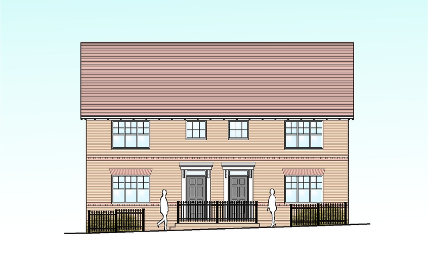 Front of house plan for Park View Cottages